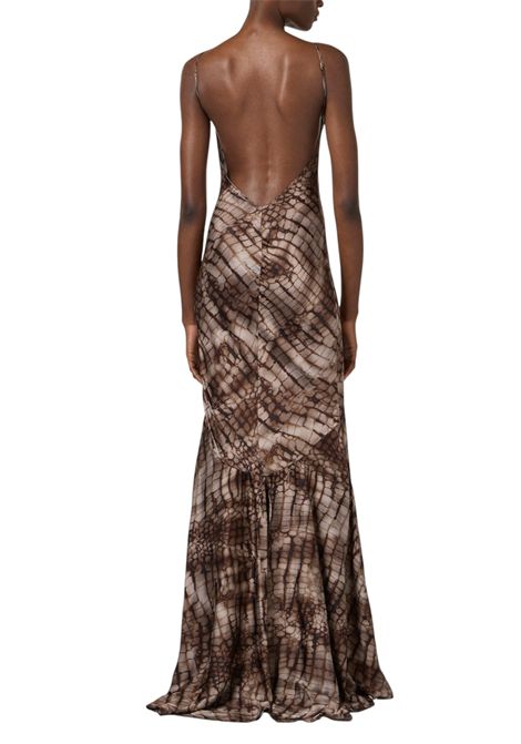 Abito Red Carpet in raso stretch con stampa alligatore ELISABETTA FRANCHI | Abiti | ABR3061E2644